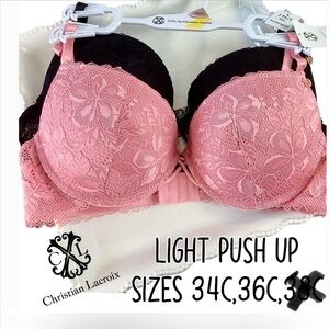🌸2 PK Lace Light Push Bras